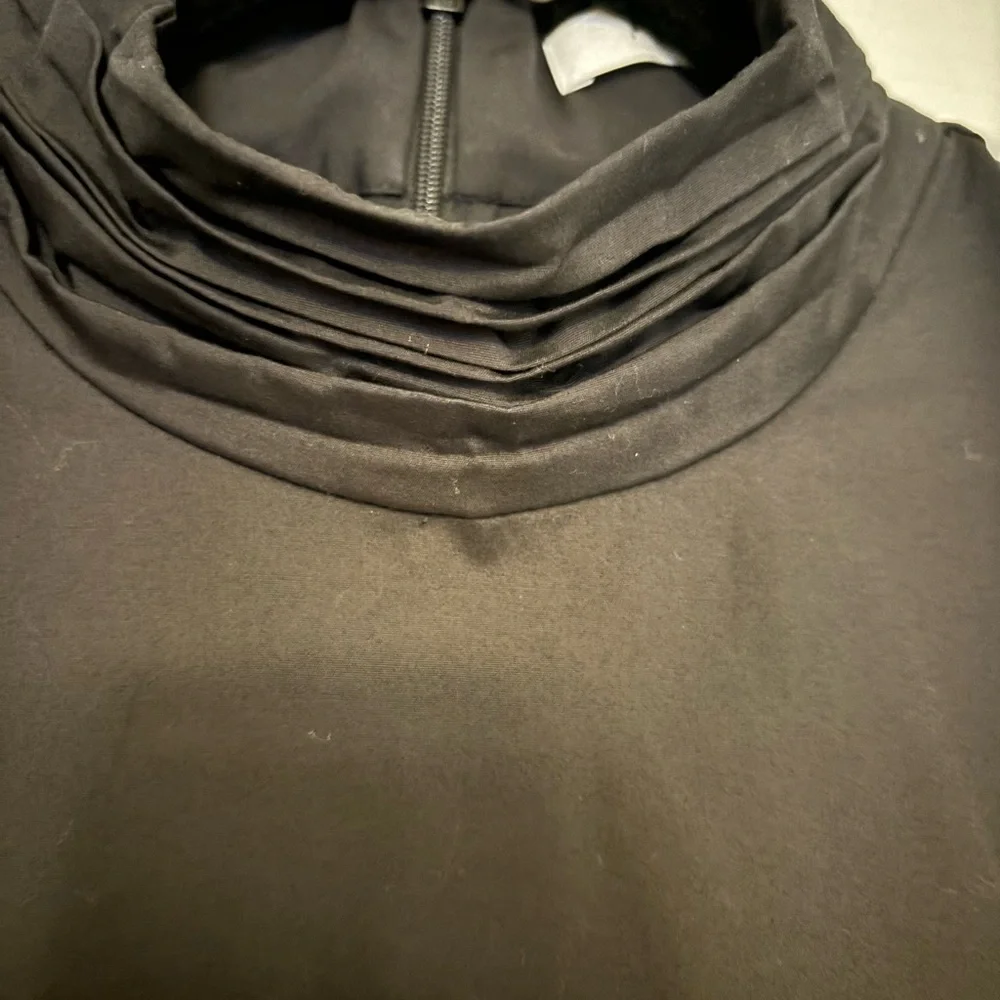Frame Margot Mock Neck Balloon Sleeves Belted Black Mini Dress With Pockets NWOT - Picture 7 of 15